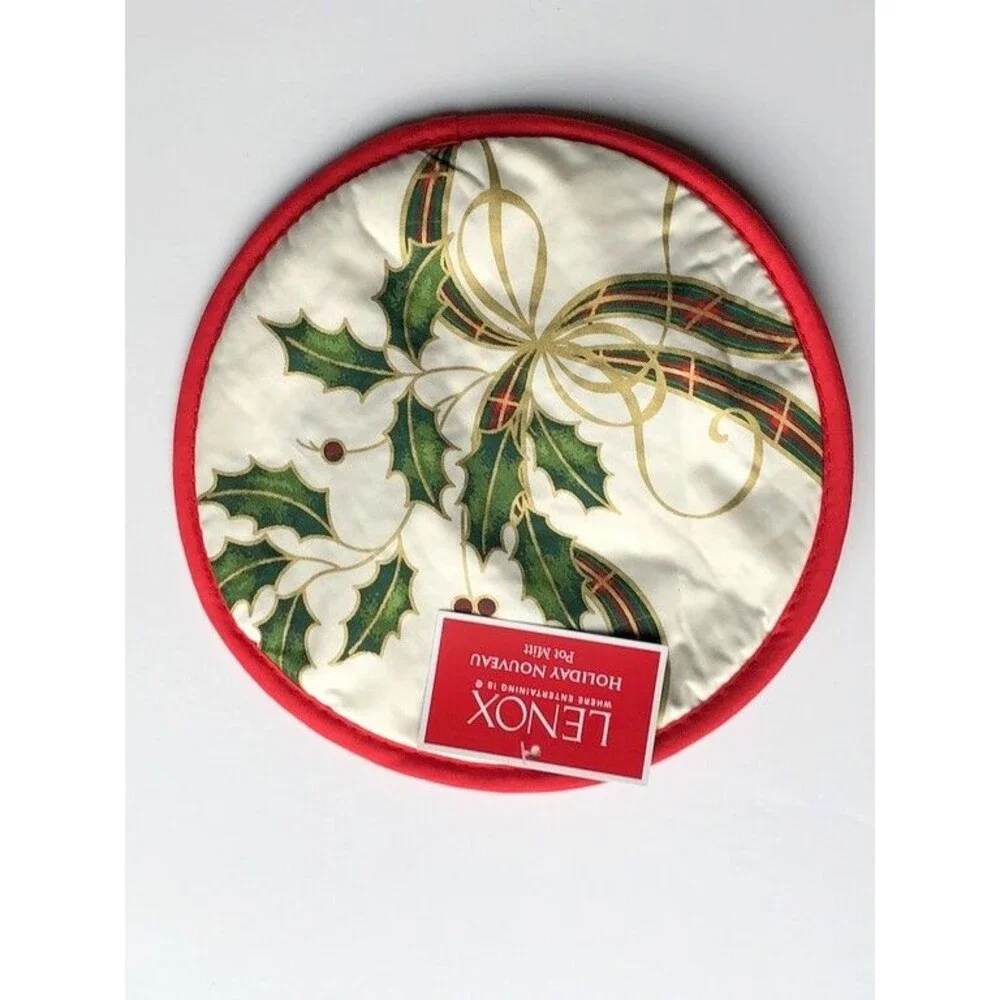 Lenox Christmas Oven Mitt Potholder Set of 2 Holiday Nouveau Hot Pad Quilted